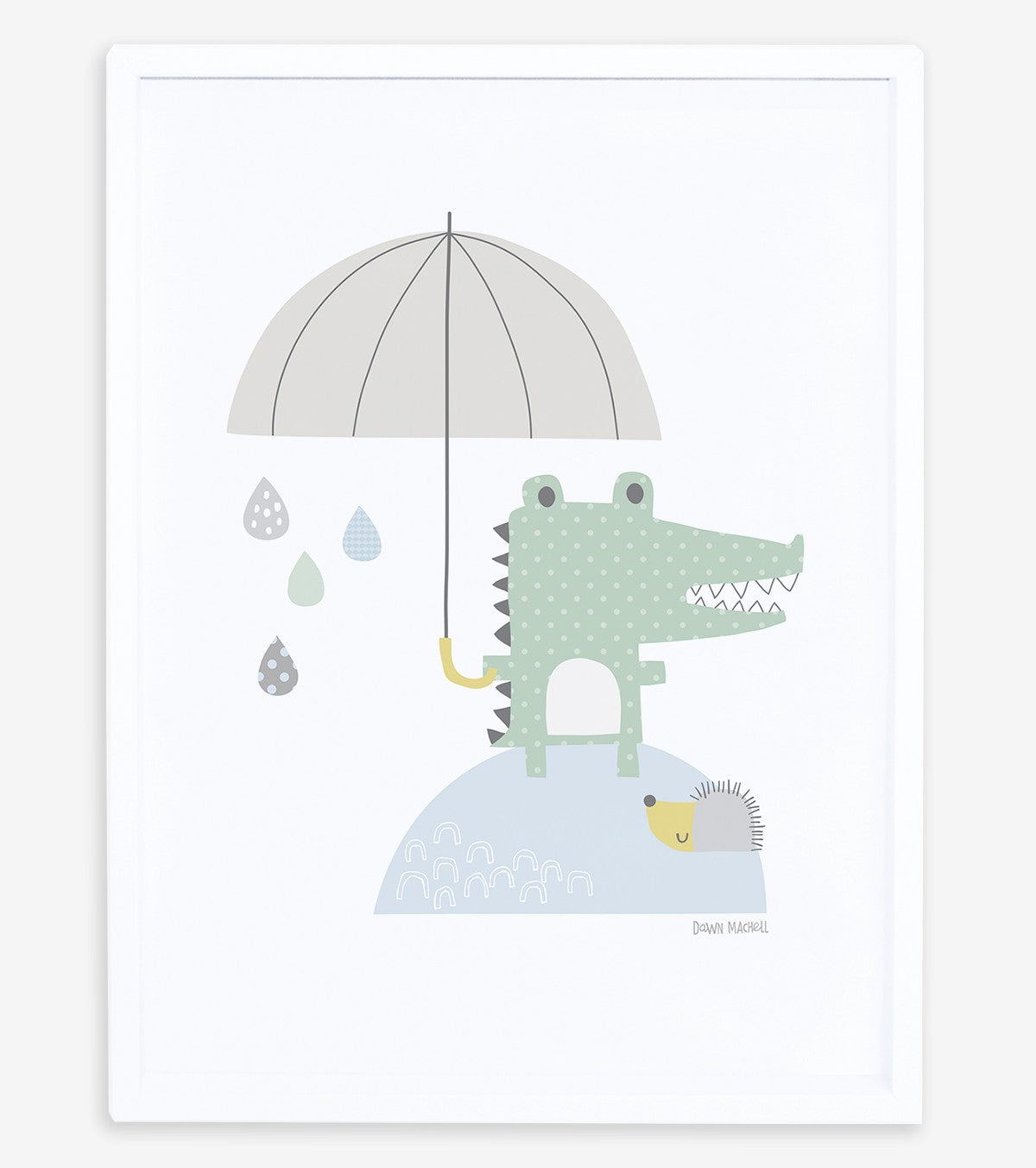 SMILE IT'S RAINING - Barnaffisch - Krokodilen och hans paraply