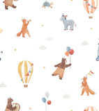 GENTLE FRIENDS - Bakgrundsbild för barn - Motiv av djur och luftballonger