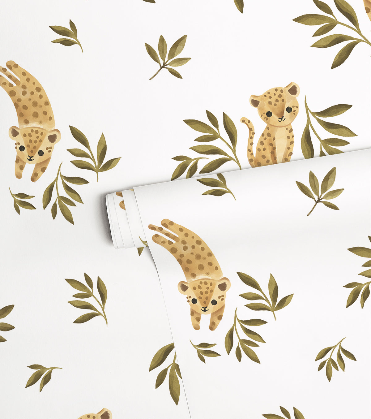 FELIDAE - Tapet för barn - Motiv av liten leopard