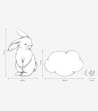 BUNNY - Väggklistermärken väggmålningar - Kaniner, moln och stjärnor