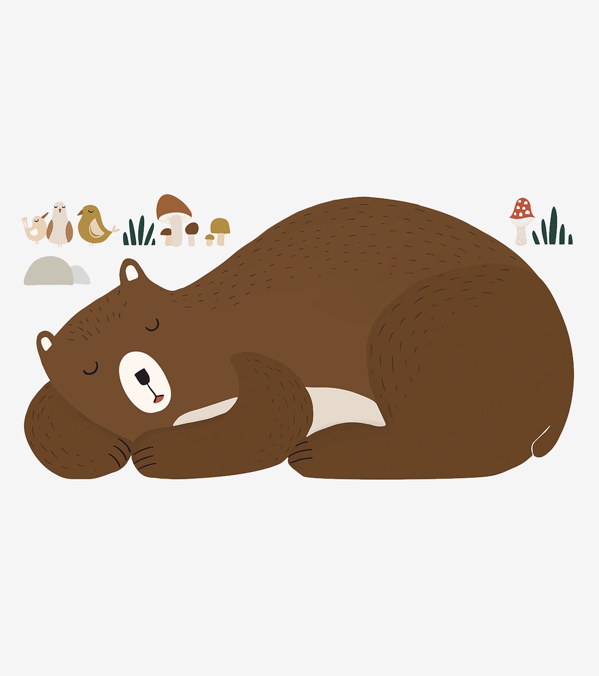 FOREST HAPPINESS - Stort klistermärke - sovande björn