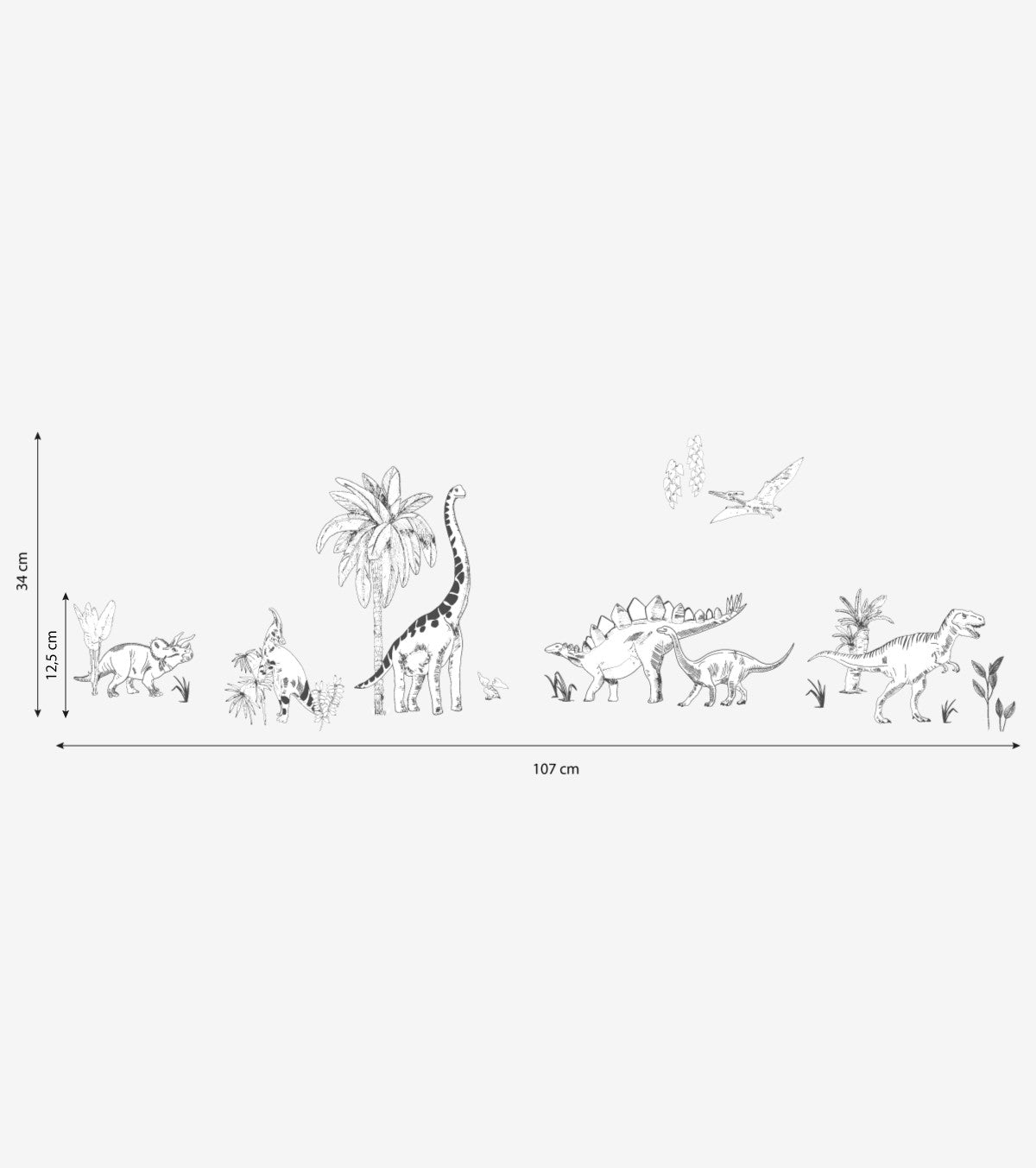 DINOSAURUS - Väggklistermärken väggmålningar - Dinosaurier och växter
