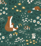 FOREST HAPPINESS - Bakgrundsbild för barn - Motiv av skogsdjur