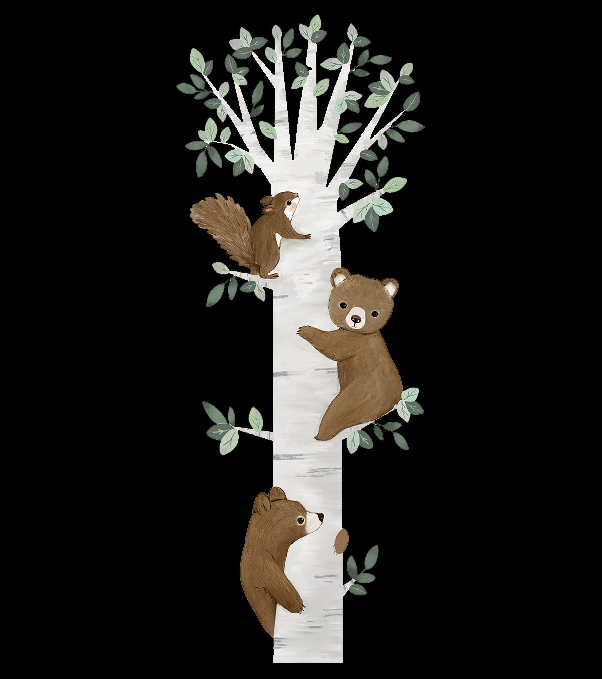 KHARU - Stort klistermärke - Björnar klättrar i träd
