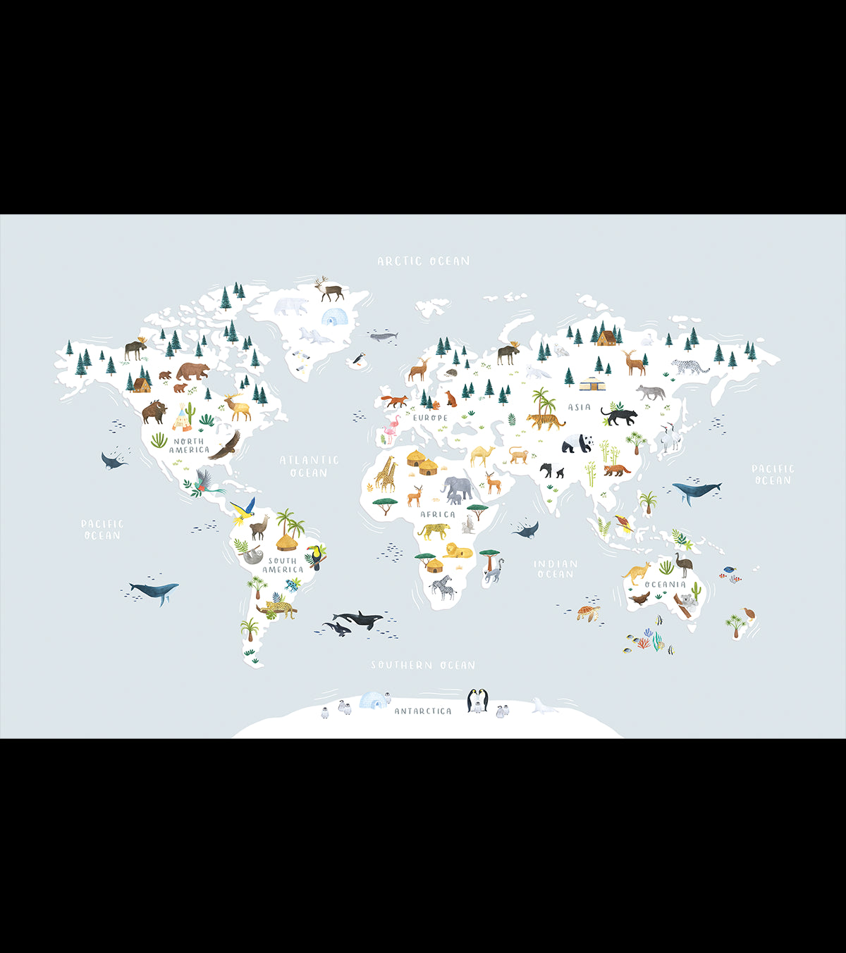 LIVING EARTH - Panoramatapet - Djurens världskarta