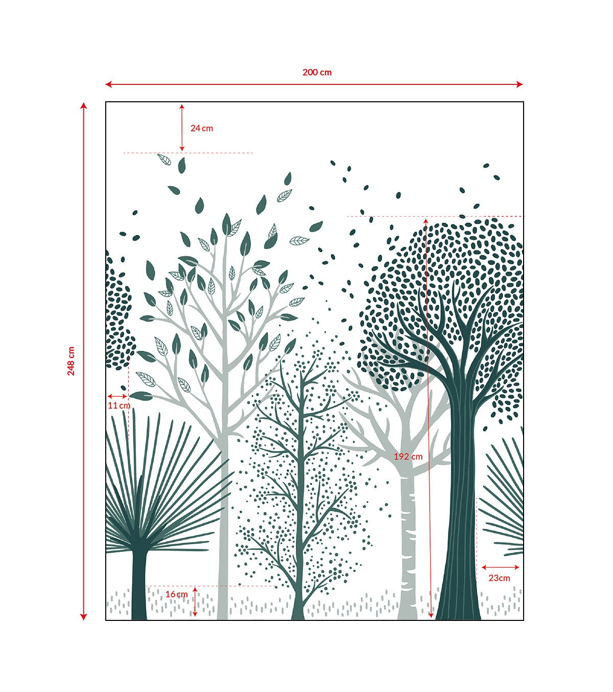 M. FOX - Panoramatapet - Blå träd