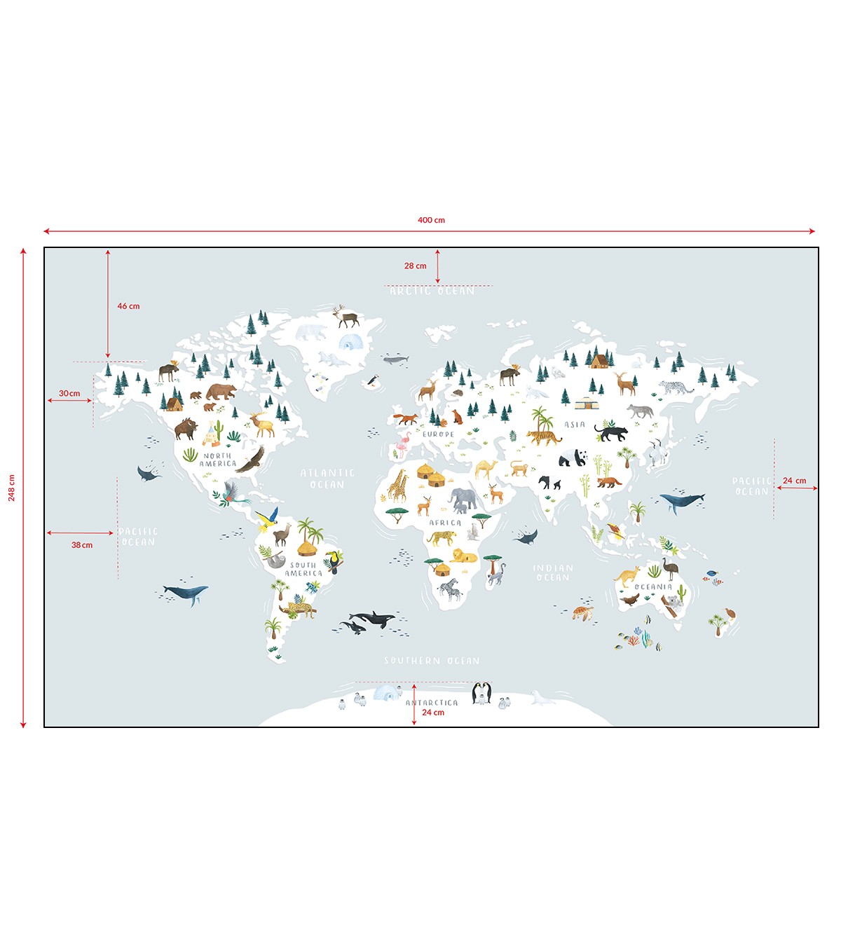 LIVING EARTH - Panoramatapet - Djurens världskarta