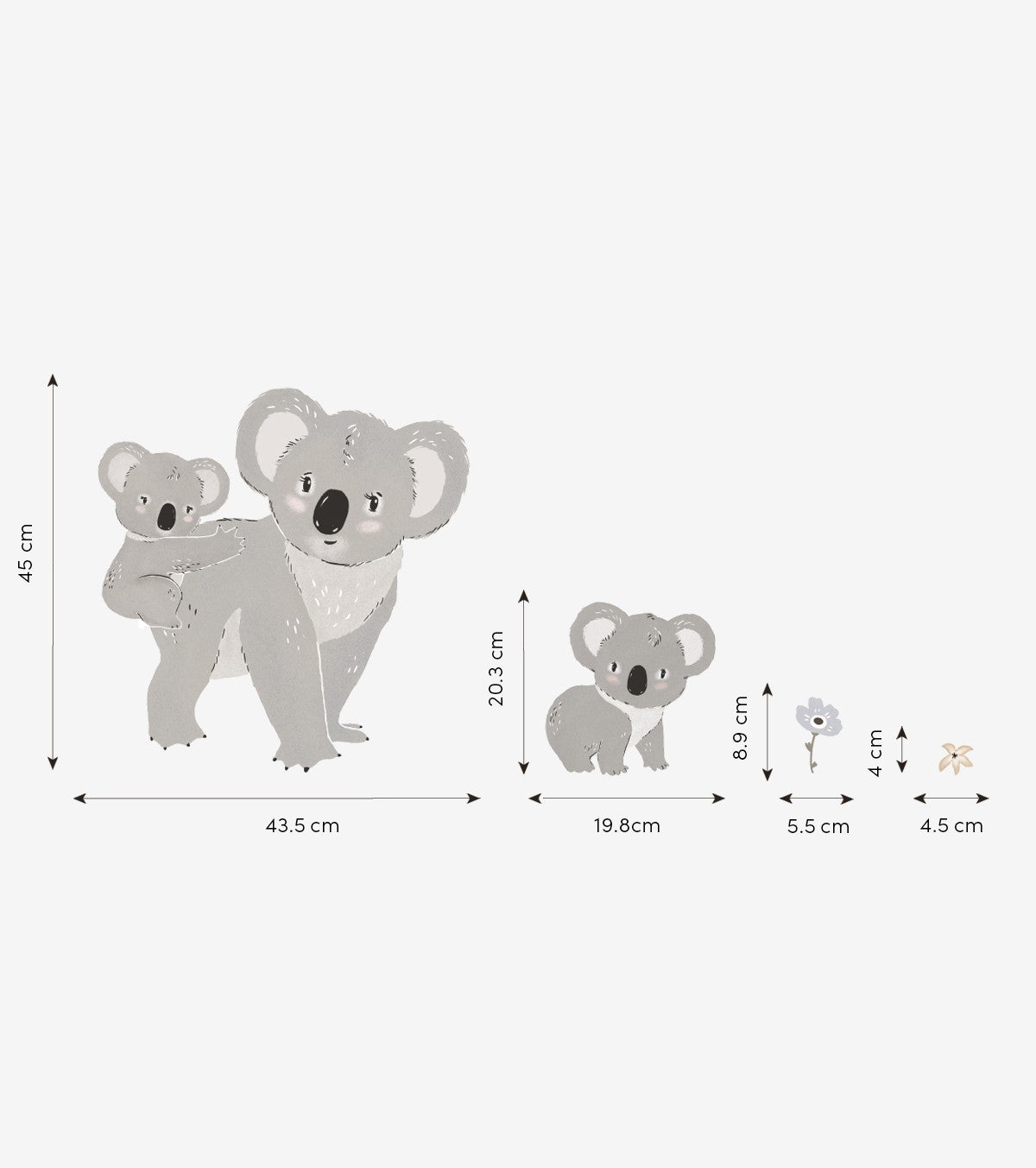 LILYDALE - Stort klistermärke - Koalafamilj