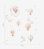 SELENE - Väggklistermärken - Varmluftsballonger (rosa)